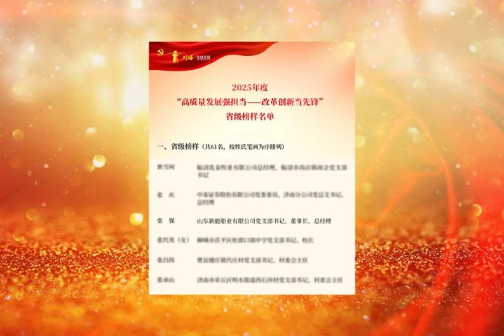 济宁能源集团张强入选2025年度省级榜样名单